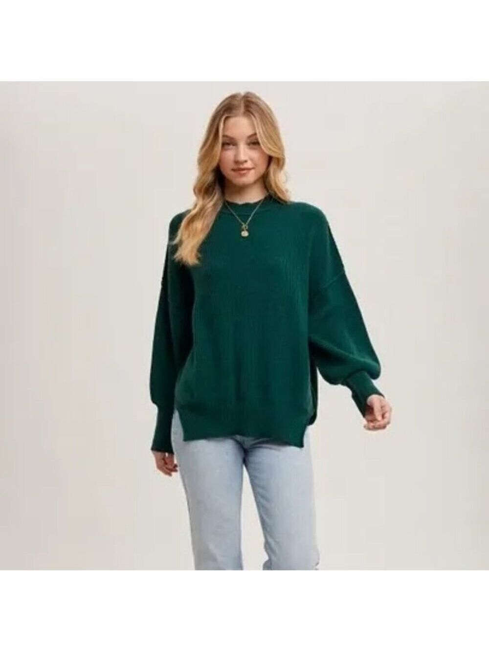 CLEAR OUT!! Ribbed Mock Neck Pullover